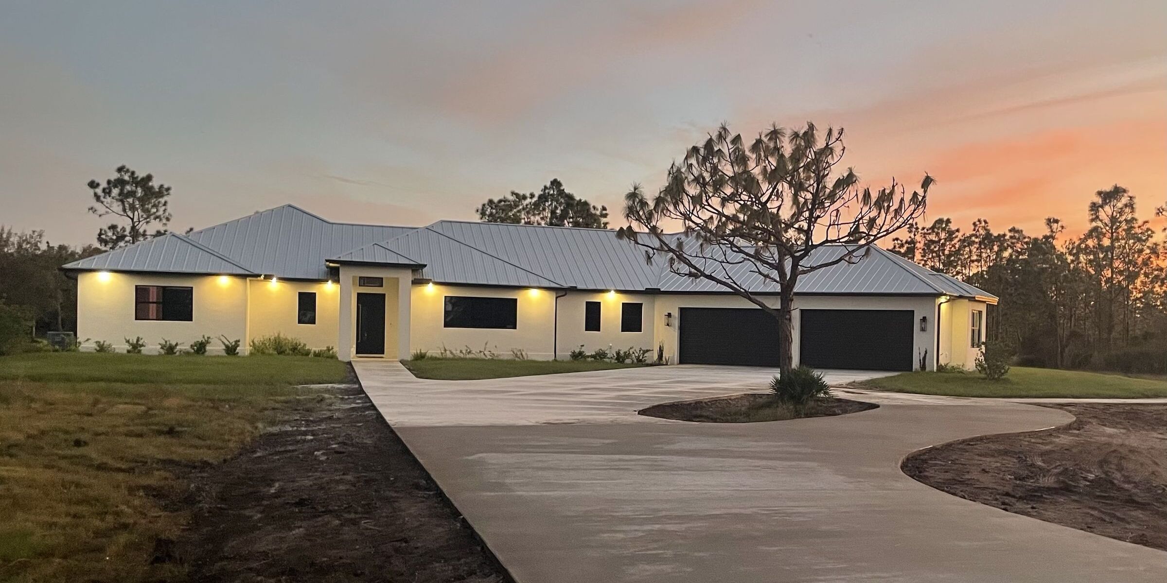Beach Star Construction home at sunset