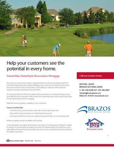 Renovation financing. Looking to remodel your property. Beach Star Construction can help
